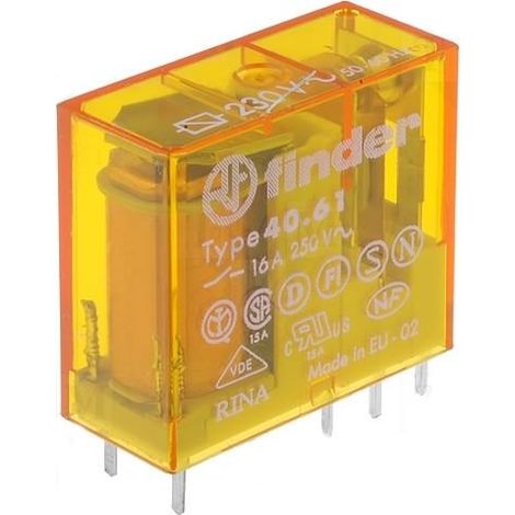 RELE FINDER 230Vac 1Cto Conmutado 16A/250Vac  40618230.0000
