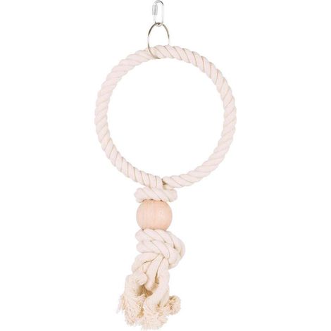 Trixie Rope Ring with Wooden Bead, 19 cm, Pack of 4