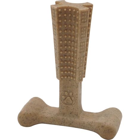 Os à Mâcher pour Chien - 1 Unité - Fibre de Bambou et Nylon - Nettoyage Dentaire Saveur Poulet - Petit Chien - 10 cm (1/5)