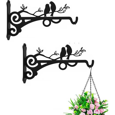 Juego de 2 ganchos de pared para colgar plantas, ganchos para cestas de flores, soportes para plantas, aptos para colgar plantas. (1/5)
