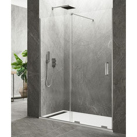 Box doccia KENNA 8 mm fisso + scorrevole - Estensione: 145-150 cm