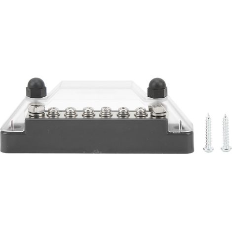 Boîtier de fusibles à lame 6 voies 2 bornes M6 6 vis câblage M4 pour auto caravane bateau noir (1/5)