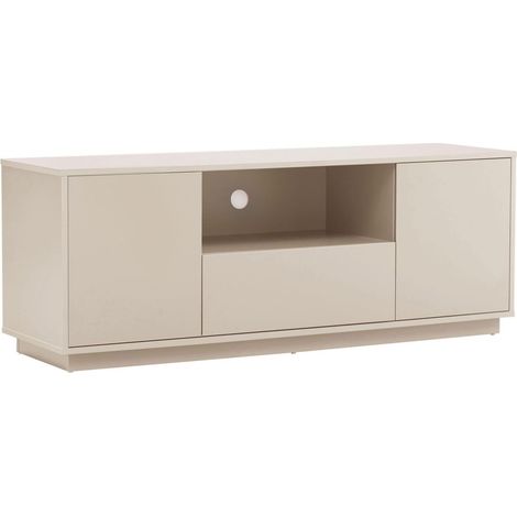 Meuble TV moderne rectangulaire L140 cm écru