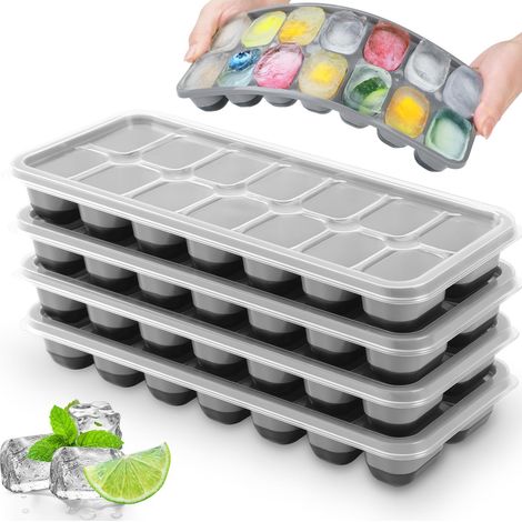 Moule à Glaçons Silicone, Bacs à Glaçons avec Couvercle 56 Compartiments, Bac a Glacon pour Bouillie Café, Cocktail (1/5)