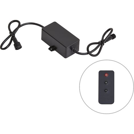 QAZQA Modulo 12V con telecomando e ricevitore nero IP67 - (1/4)