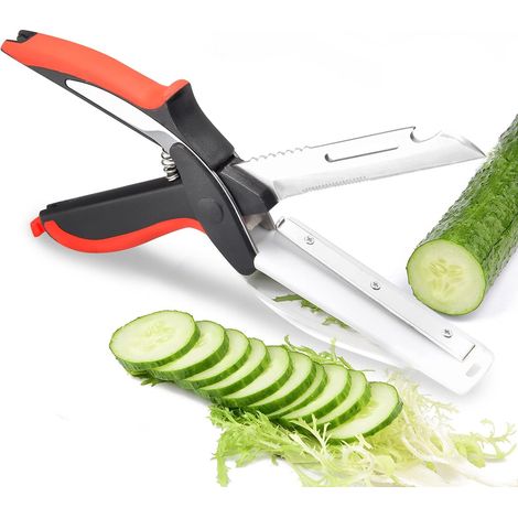 Intelligente Fleischschere, Küchenschere, schneller Gemüseschneider mit Küchenmesser, unverzichtbare Küchenschere (zum Gemüseschneiden)