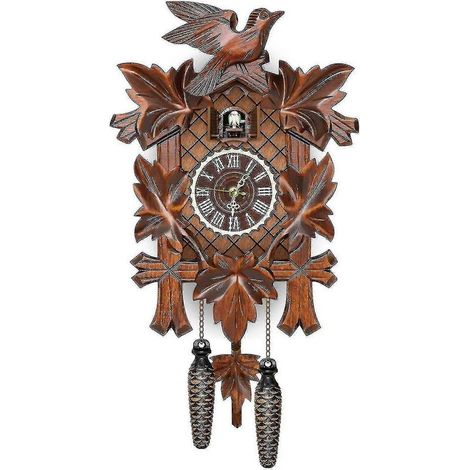 Horloge coucou de la Forêt-Noire allemande, style nordique rétro, horloge murale en bois pour salon ou maison (1/5)