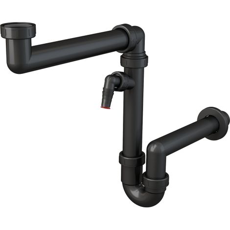Tubo di piccole dimensioni a mezzo sifone per lavello con dado da 6/4" e raccordo (1/2)