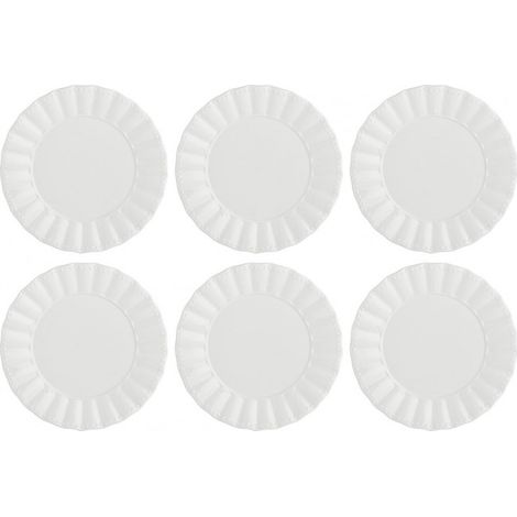 LA PORCELLANA BIANCA Juego de 6 platos de ensalada Ducale, blanco, 20 cm
