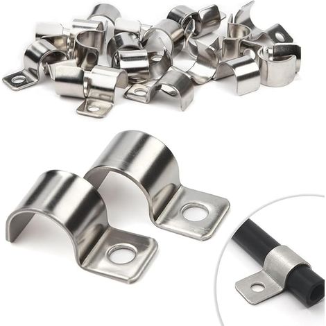 Rigid Wire Mesh Fastening on Wall 10 mm Stainless Steel Single Hole U-Shaped Clamp Clamp for 10.5 mm Diameter Cables (1/5)