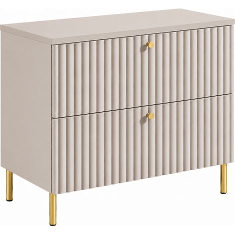 Mobile da bagno a terra con piano 80, cachemire + piano cachemire, maniglie in tre colori, piedini dorati, 80 x 44,4 x 73,6 cm (1/5)