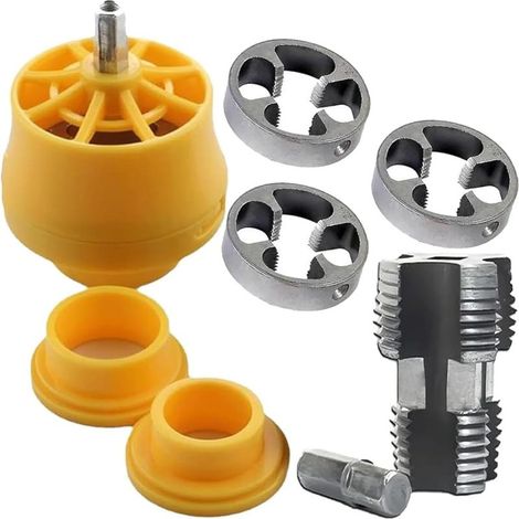 Kit de filetage pour tuyaux PVC – 3 filières 1/2" 3/4" 1", compatible perceuse électrique, outil de filetage (B) (1/5)