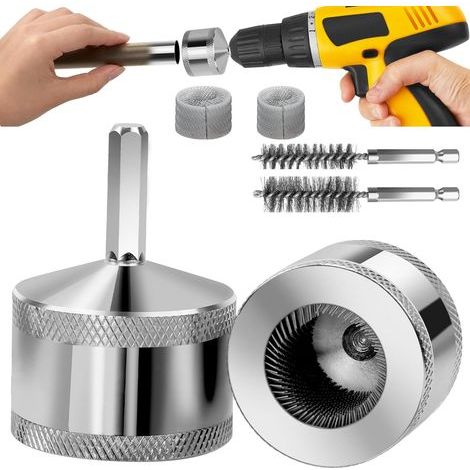 1/2"- und 3/4"-Kupferrohrreiniger-Set – mit austauschbaren Klingen, Rohrreinigungsbürste für elektrische Bohrmaschinen, Flecken- und Farbentfernung