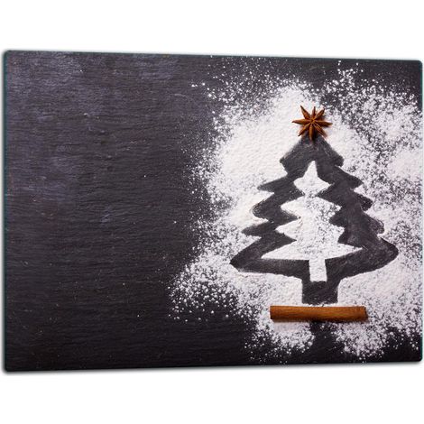 Planche à découper en verre 52x40 sapin de Noël (1/5)
