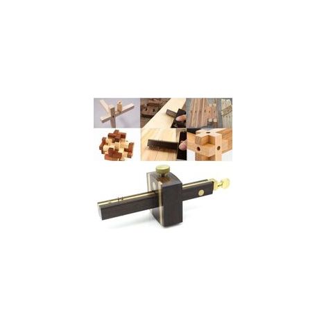 Trusquin À Mortaise - Outil À Bois Multifonctions Marquage Métrique À Vis Ébène Marqueur (1/5)