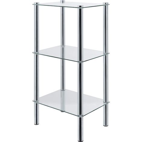 axentia Scaffale del Bagno, Argento, Trasparente, ca. 40 x 77 x 30 cm (1/4)
