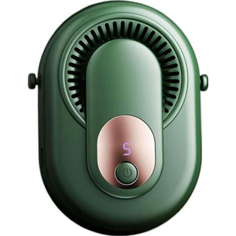 Portable fan, portable size fan, neck-hanging fan, suitable for outdoor use, camping (green) (1/4)