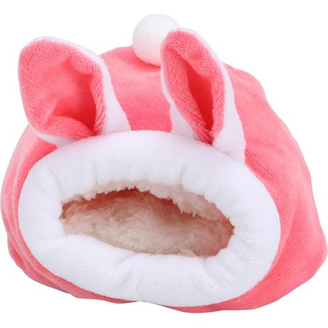 Nid de Couchage pour Hamster, Mini Mignon Coton Chaud pour Animal de Compagnie Hamster nid de Couchage Petit Animal écureuil Maison Cage Jouet(Rabbit Style) (1/5)