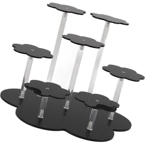 Présentoir en acrylique pour figurines, organisateurs de parfum, rehausseurs de rangement pour cupcakes, desserts, décoration de bureau, organisateur noir (1/5)