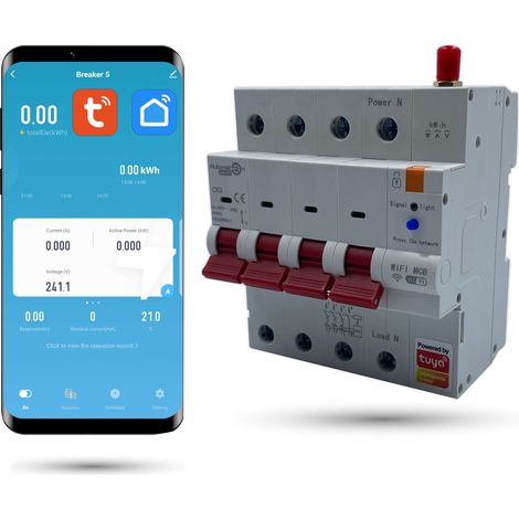 Fusibile Tuya WiFi trifase 63A 4P per misurazione dell'energia (1/5)