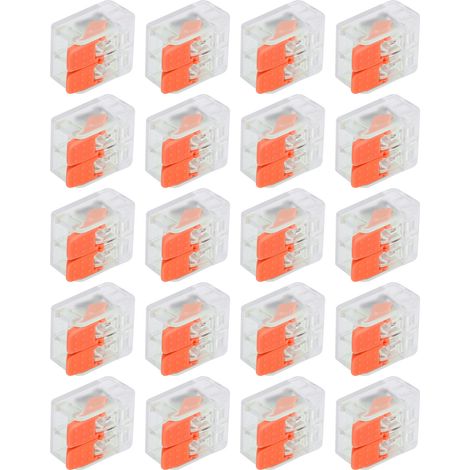 Connecteur Rapide Sans Vis PCT-662 Orange, Lot de 20, Raccord Électrique pour Éclairage de Bâtiment, Domino Industriel, Boîte de Jonction, Connexion Filaire (1/5)