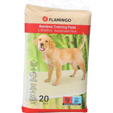 20 Tapis d'apprentissage 90 x 60 cm Bambou Padu Beige pour chiens - Flamingo (1/5)