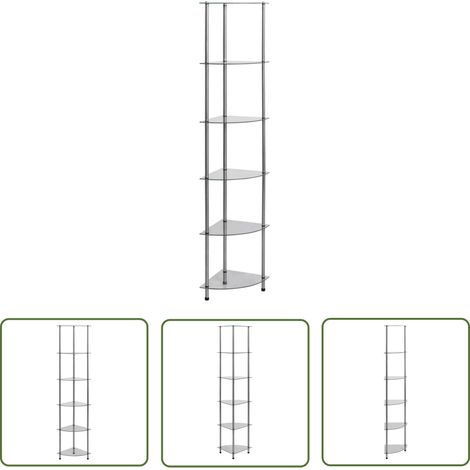 The Living Store Regal mit 6 Ablagen Transparent 30x30x160 cm Hartglas - Glastürchen - Bücherregale - Aufbewahrungshelfe - Wohnzimmermöbel - Esstisch (1/5)