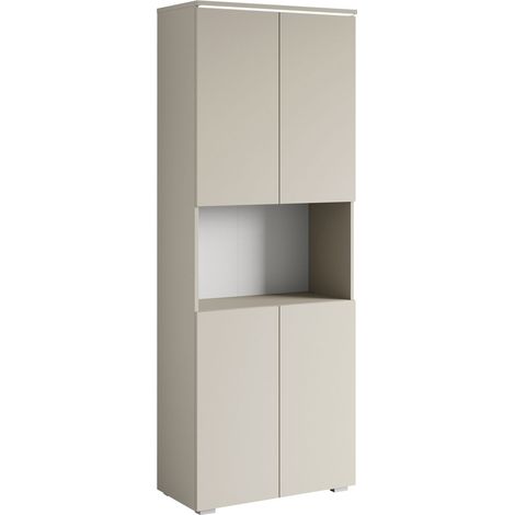 Estantería Mirfivo 106, Cachemira, Con puertas, Cerrable, Aglomerado laminado, Número de puertas: 0, Número de cajones: 0, 182x68x33cm, LED (1/5)