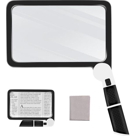 Loupe grossissante 5x avec éclairage pour la lecture, avec 48 LED et lentille antireflet, idéale pour les personnes âgées, souffrant de dégénérescence maculaire et de basse vision.