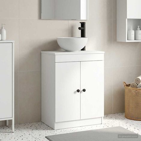 vidaXL Mobile da bagno con lavabo Bianco 54 x 35 x 83 cm