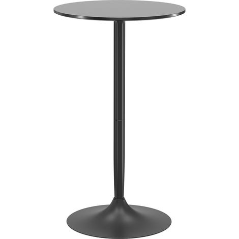 Bartisch Stehtisch runder Küchentisch für Wohnzimmer Esszimmer Stahl Schwarz Ø60 x 102 cm, modern & platzsparend