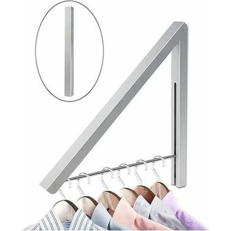 Etendoir Mural Porte -Manteau Mural Pliable Etendoir Cintre Rétractable Porte Manteau Cintre Pliable Économie d'Espace Invisible Support de Séchage Porte (1/5)