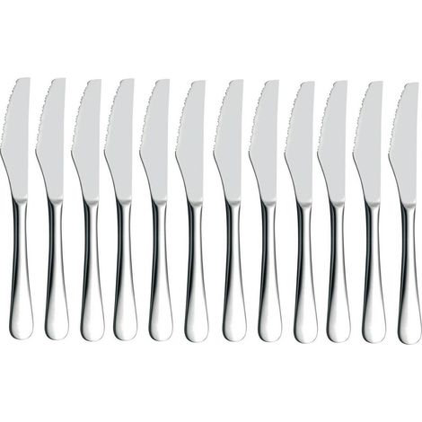 Abert set 12 coltelli pizza carne Palio acciaio inox doppio taglio