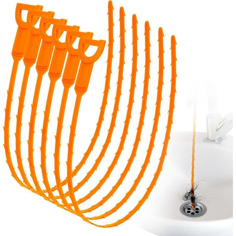 Déboucheur de canalisations en forme de serpent de 63,5 cm (25 pouces), ensemble de 6 outils d'épilation (1/5)