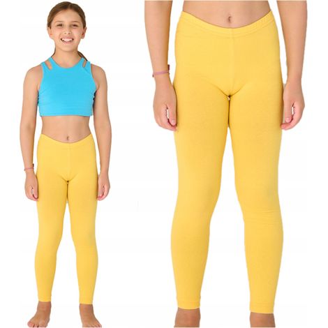 Leggings jaunes pour filles, en coton lisse Bates, référence 104 (1/4)