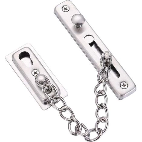 Heavy-duty stainless steel door chain, anti-theft design with spring-loaded lock, for secure visibility or ventilation, high-quality 304 stainless steel - AquaForge (1/5)