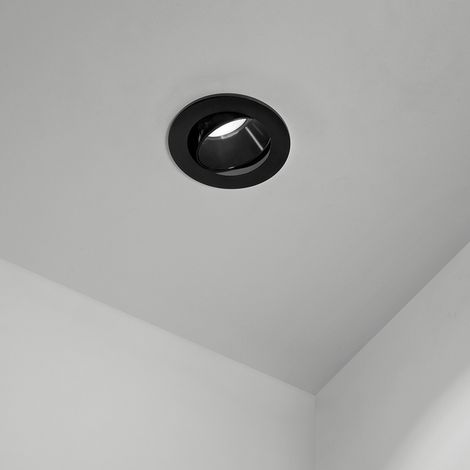 Faretto Incasso Moderno Oasis Metallo Nero 1 Luce Gu10 Orientabile Ip20 D9 (1/2)