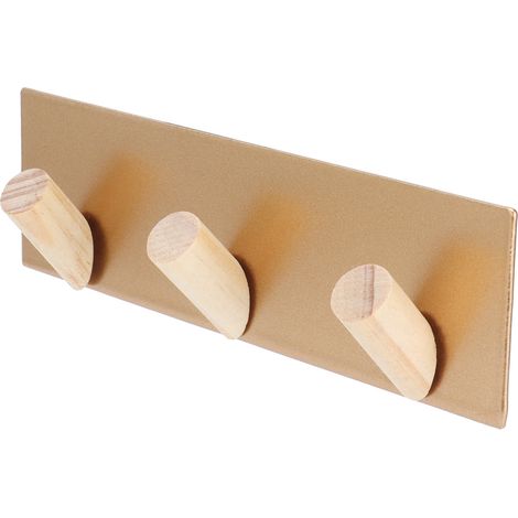 Wandhaken ohne Bohren, goldfarbene Wandgarderobe für Kleidung und Schlüssel, Halter für Schlaf- und Wohnzimmer (T322) (1/5)