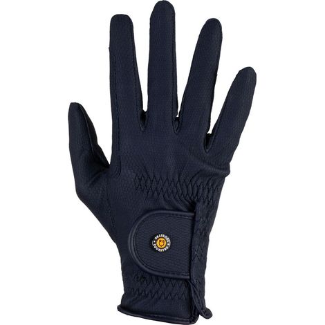 6, blu: Guanti unisex in pelle sintetica con imbottitura in pile e chiusura a strappo