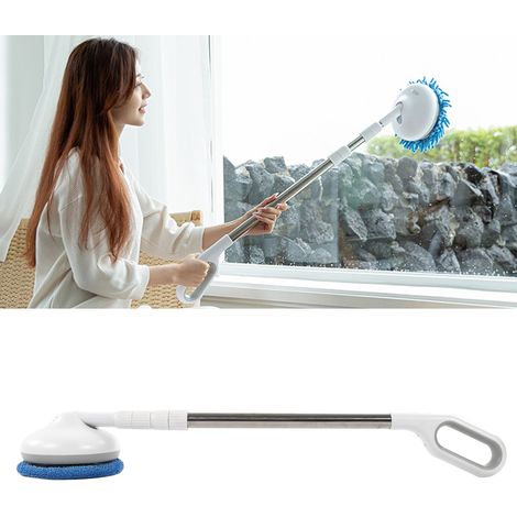 Brosse de nettoyage électrique sans fil à essorage rotatif 8,5 W 5 V 2 A, rechargeable par USB, étanche et rétractable, pour le nettoyage des vitres de voiture (blanche). (1/5)