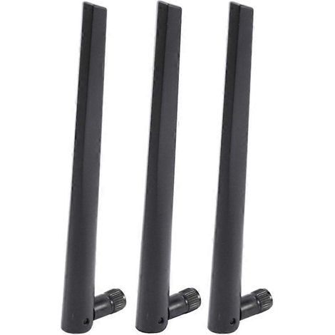 Trois antennes WiFi en métal, connecteur RP-SMA, signal 5 dBi, antenne WiFi sans fil double bande 2,4 GHz/5 GHz, compatible avec ASUS RT-AC68U. (1/5)