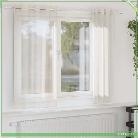4102072 Rideaux en voile avec illets 2 pcs crème 140x175 cm (1/5)