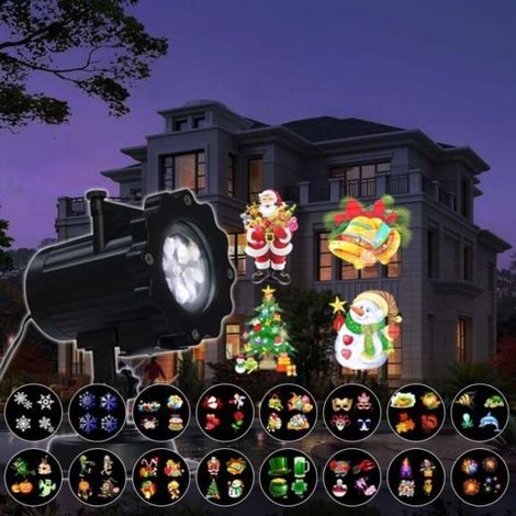 Bardusch - Projecteur de paysage LED 16 motifs - Intérieur et extérieur - Étanche - Noir (1/4)
