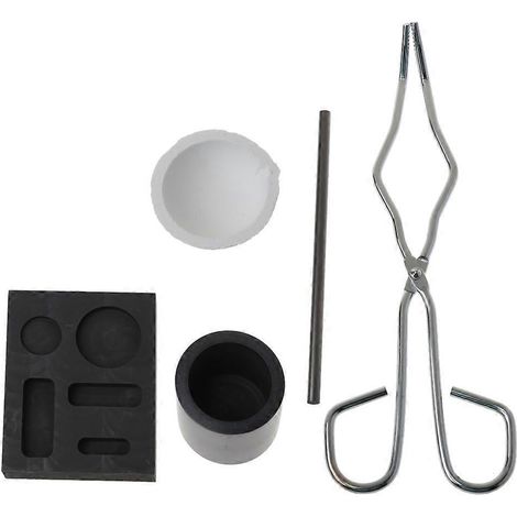 Ensemble de 5 creusets en graphite, moules à lingots, chalumeau en graphite haute pureté pour la fusion. (1/4)