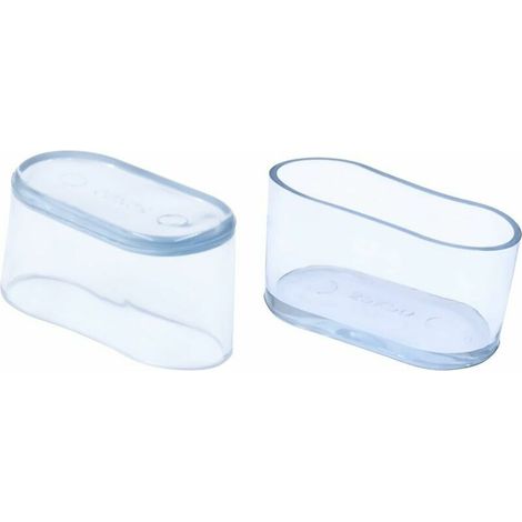 Lot de 52 Embouts de Pieds de Chaise Ovales Transparents en PVC Souple pour Pieds de Chaise et de Table 16 x34 mm (1,6x 3,4 cm), Ensoleillé (1/5)