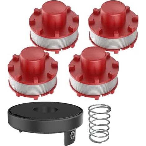Lot de 4 Bobines de Fil de Rechange pour Débroussailleuse Ein-hell 3405096, Bobine de Rechange Accessoire de Débroussailleuse pour Ein-hell GE-CT 36/30 LI E SOLO, AGILLO 36/255 BL,AGILLO 18/200 (1/5)
