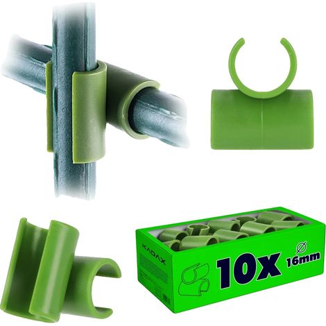 Conector de esquina, 16 mm de diámetro, juego de 10 piezas, compatible con postes de 8 mm y 11 mm, plástico resistente, montaje sin herramientas. (1/5)