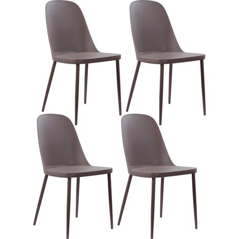 Set 4 Sedie 46x55xH80 cm in Polipropilene Tamara Visone (1/5)
