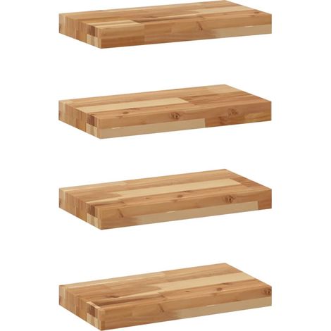 Maison Exclusive - Schweberegale 4 Stk. 40x20x4 cm Massivholz Aka (1/5)