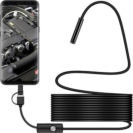 7mm USB Endoscope, 2 in 1 Waterproof Endoscope Camera with 5m USB Cable for Android Phone and Tablet Devices Adapter (640P) (1/3)